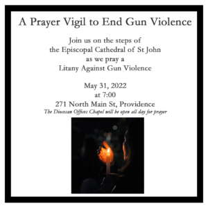 Notice of a prayer vigil scheduled for May 31 at the Cathedral.