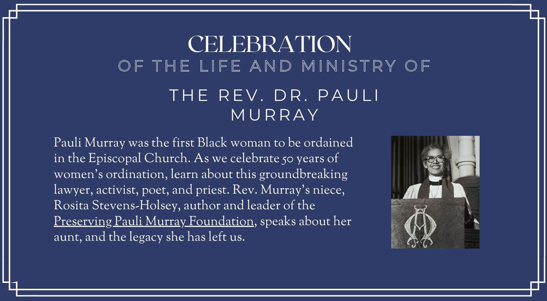 Celebrating Pauli Murray - Episcopal Diocese of Rhode Island